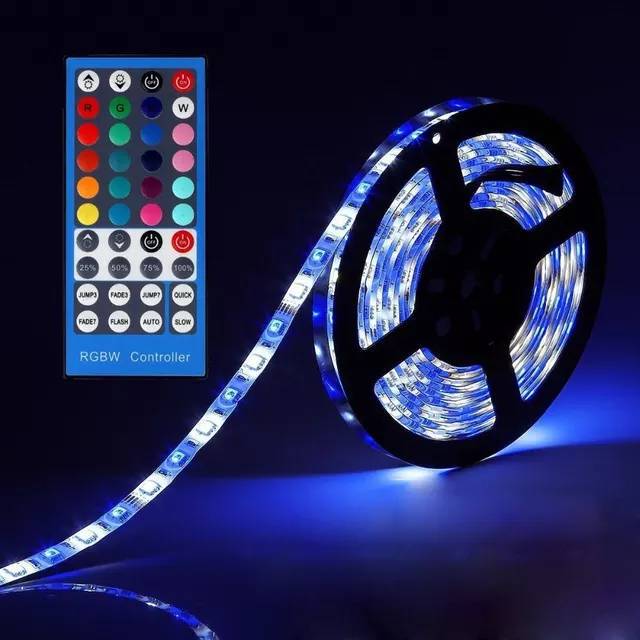 RGBW Paket Led Strip 5050 rgbw 5M Set adaptor Controller remote 40Key Warna Warni Disco 12V Lampu