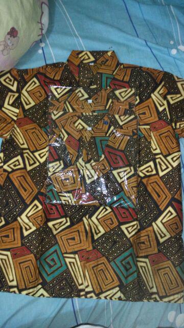 Kemeja Batik Pria M L Xl Xxl Motif Sogan G Seragam