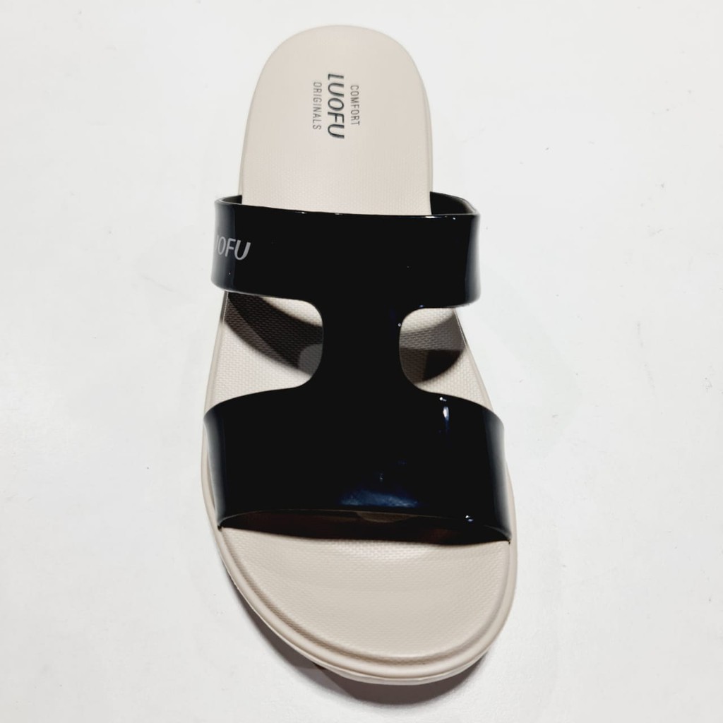 jelly sandal slop wanita luofu karet import sendal cewek E7190BW