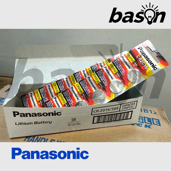 Baterai Panasonic CR2016 - Lithium Battery / Baterai Kancing isi 5 pcs