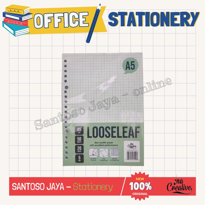 

Loose Leaf A5 GRID INA - Isi Binder A-5 INA Kotak Kotak - 50 lembar