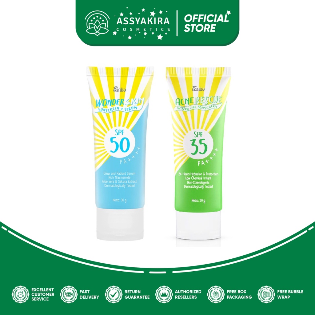 Fanbo Wonder Skin Sunscreen + Serum SPF 50 PA+++ | Fanbo Acne Rescue Water Gel Sunscreen SPF 35 PA++++