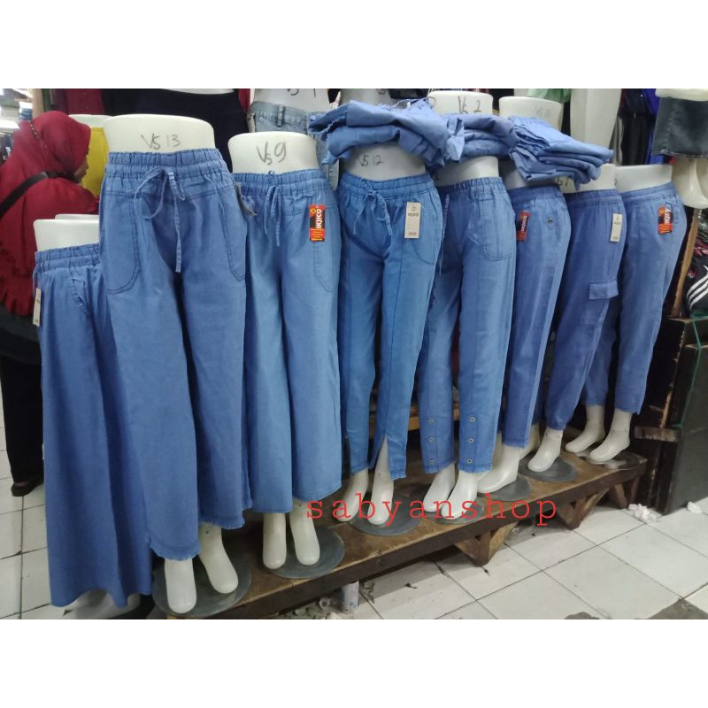 ( 1kg @3pcs )CELANA PANJANG DENIM WANITA/KULOT DENIM MURAH/ROK DENIM/CELANA JOGER BOYFRIEND DENIM WA