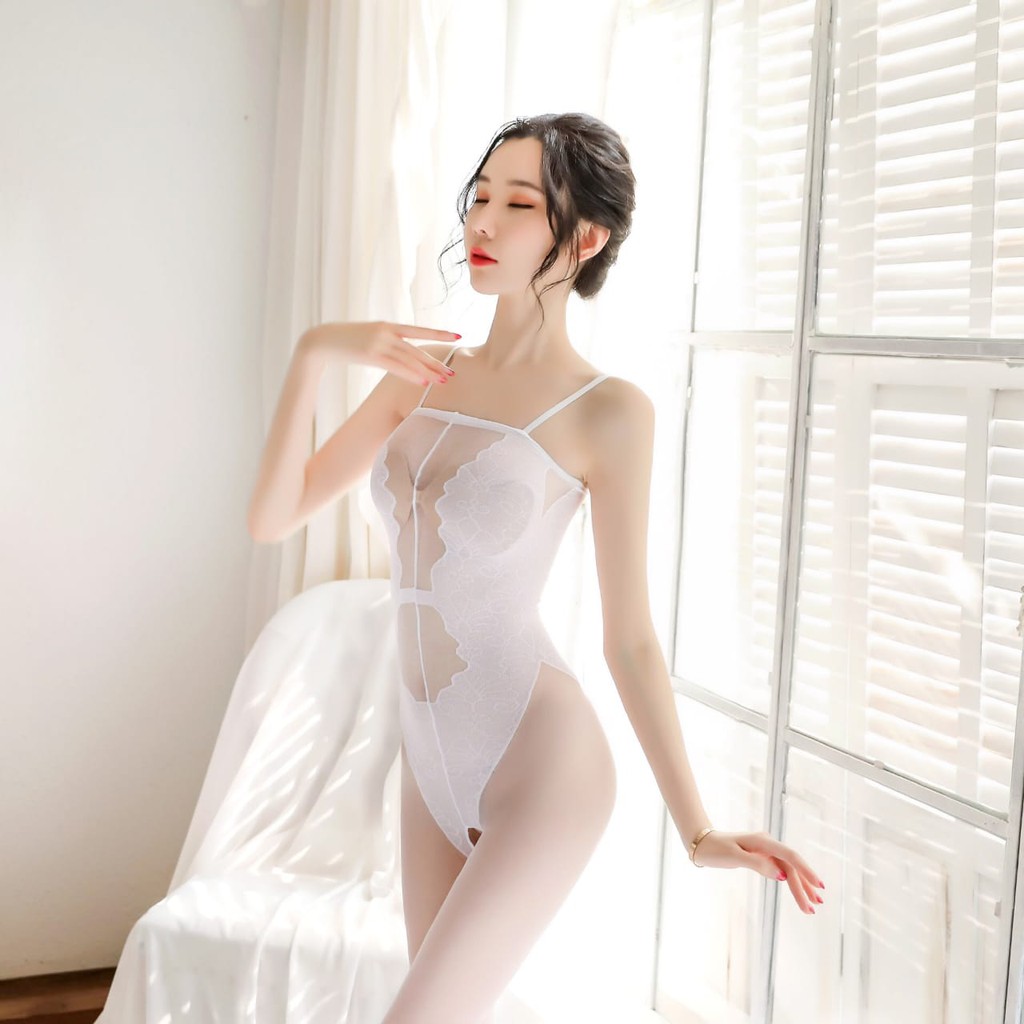 Bodystocking Lingery Black/Lingery Sexy Black 8618-White