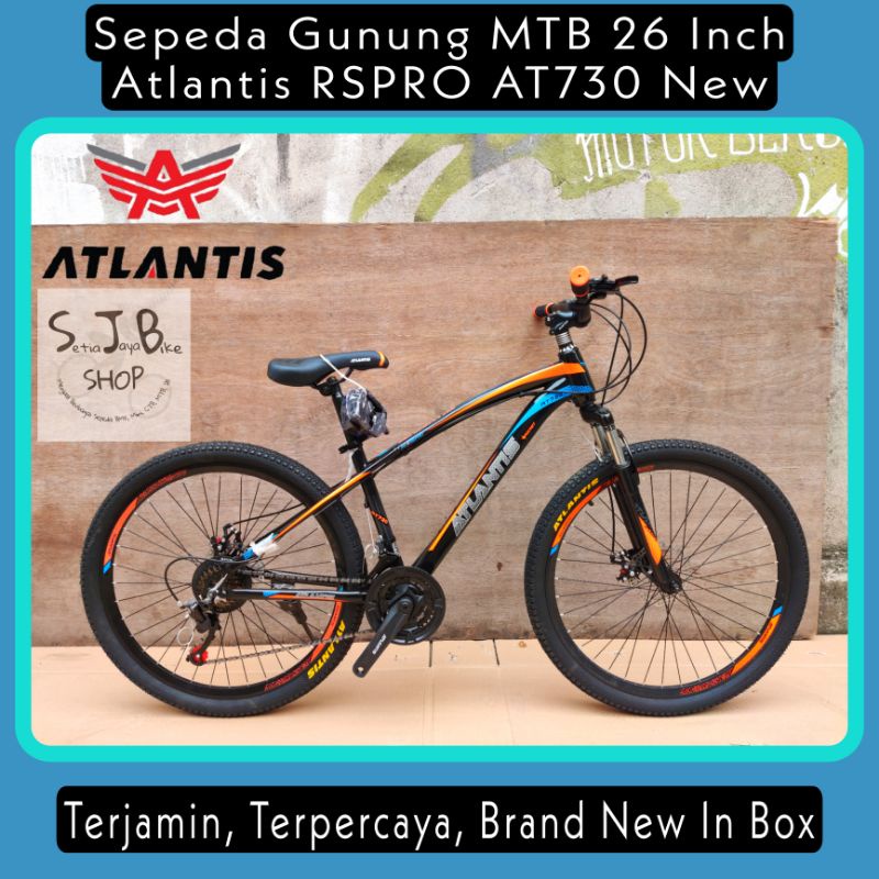 Sepeda Gunung MTB 26 Inch ATLANTIS RSPRO AT 730 New Steel Hi-Ten 3x7 Speed