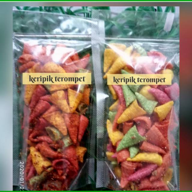 

kerupuk terompet rainbow porsi sedang