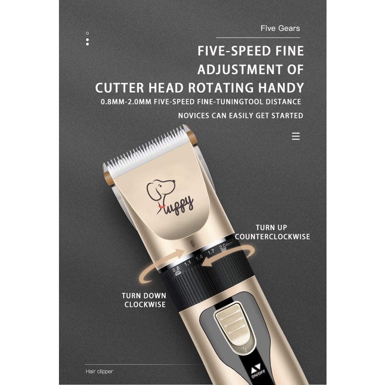 PET CLIPPER Alat Cukur Bulu Hewan Peliharaan Cukuran Anjing Kucingt/Pet Grooming Hair Clipper Kit/ Hair Clipper Cordless Professional Pemotong RambutRechargeable Cat&amp;Dog