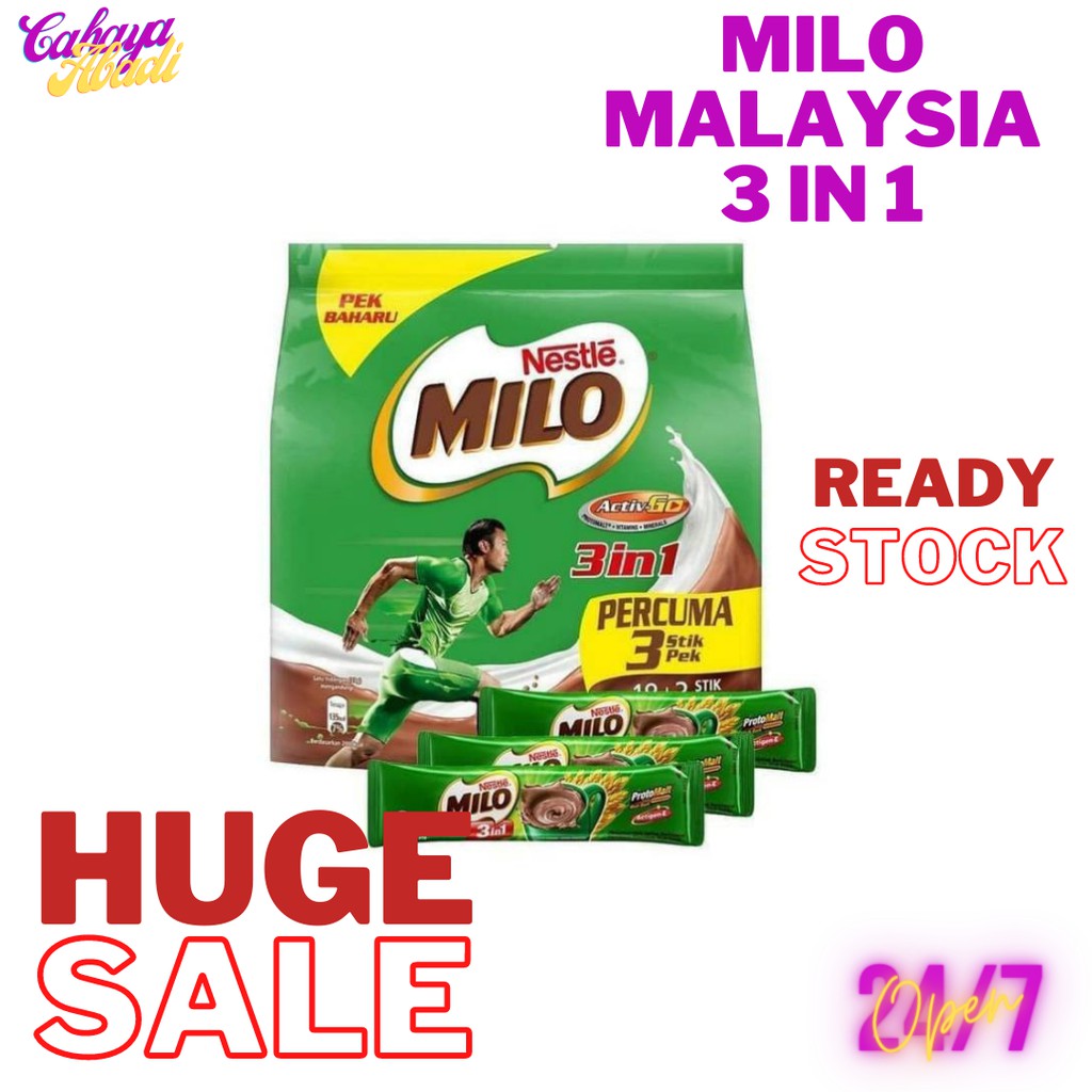 

SUSU MILO 3 IN 1 MALAYSIA ORIGINAL 18 STICKS