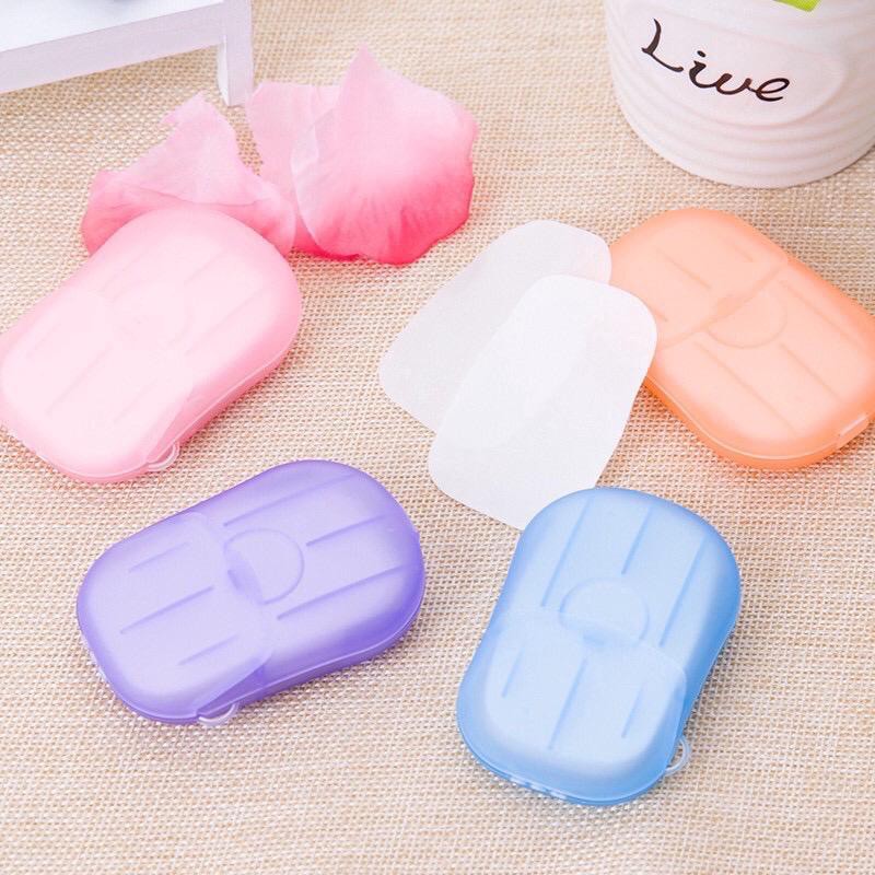 (FO)Disposable Hand Washing Tablet Travel Carry Toilet Soap Paper Sabun Kotak Kertas Sekali Pakai