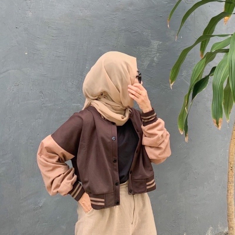 Nirina crop baseball jacket // jaket crop