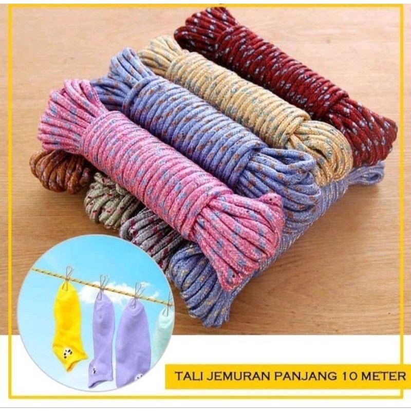 Tali Jemuran 10Meter Nylon Tambang Kuat Anti Slip