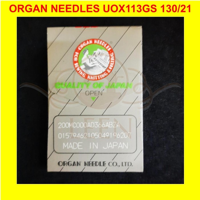 Jarum ORGAN UOx113 21 Mesin Jahit Karet Kansai UOx113GS Ori Japan LEEN