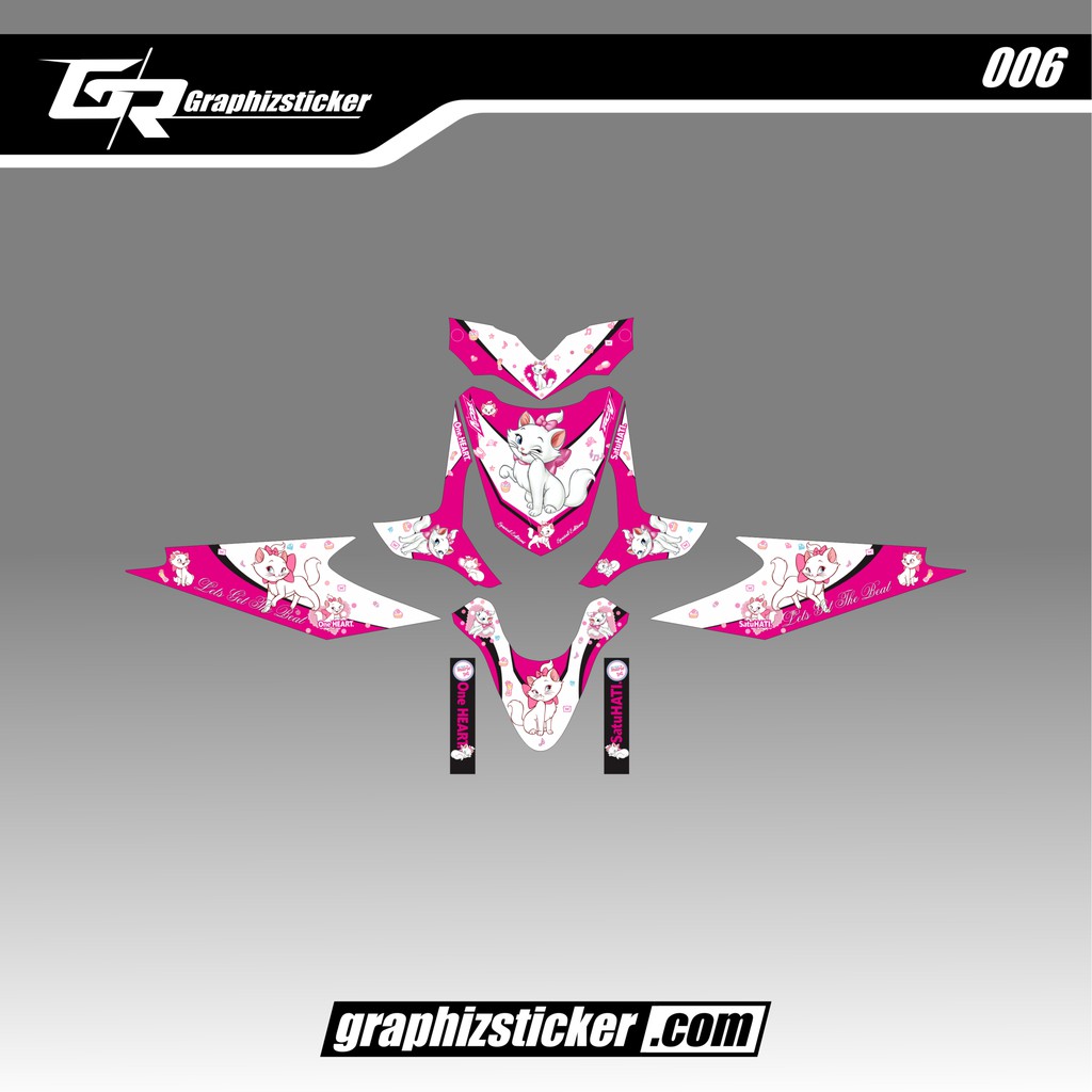 DECAL STICKER MOTOR HONDA BEAT PINK CAT KUCING