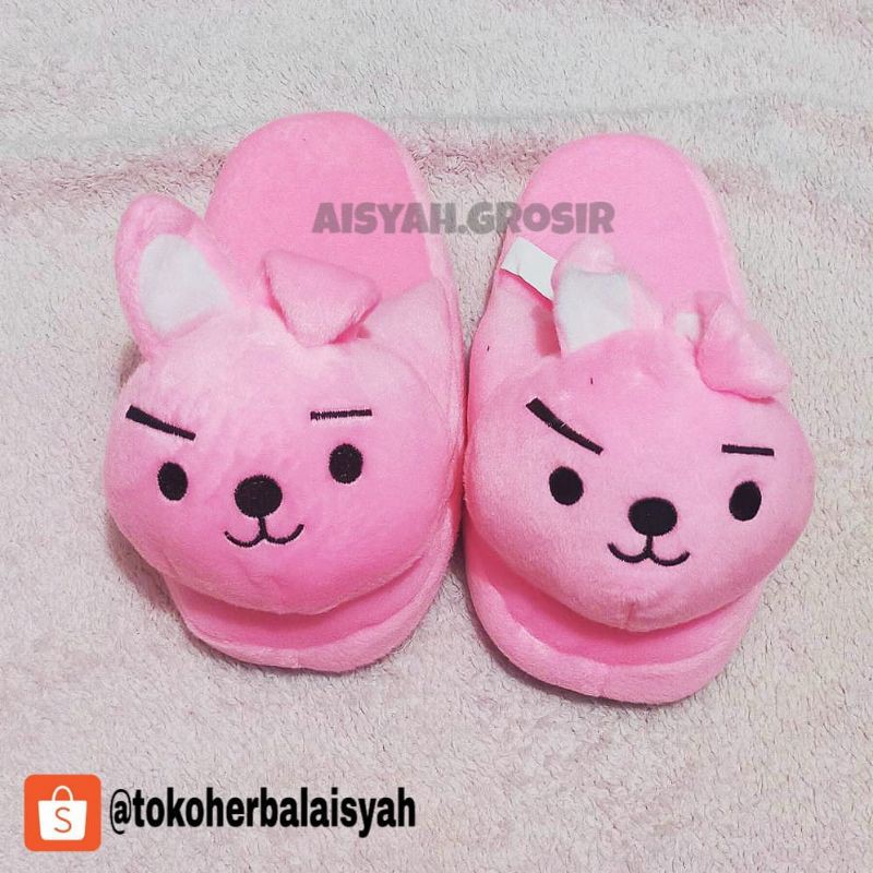  sandal  boneka  BT21 karakter bulu  lembut untuk dirumah 