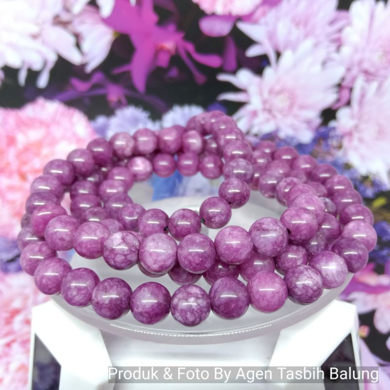 Tasbih Batu Kecubung Ungu Size 8mm