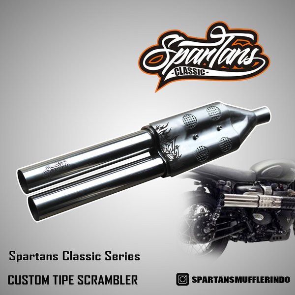 Knalpot Motor Custom Spartans Scrambler Classic Shotgun