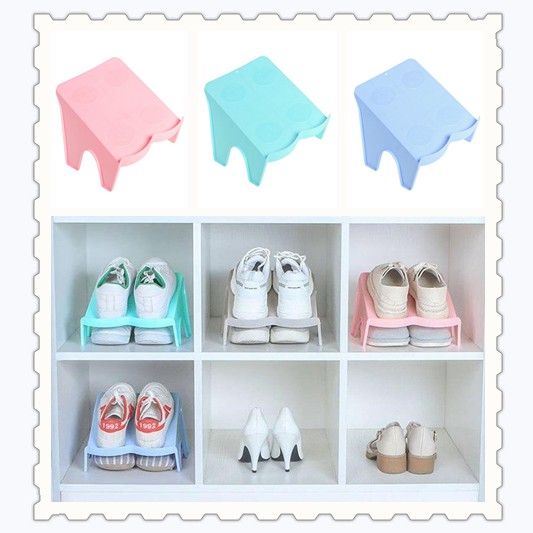 Shoe Rack Stacker Shelf For 2 Pairs Space Saver Closet Wardrobe Storage Organizer Shopee Indonesia