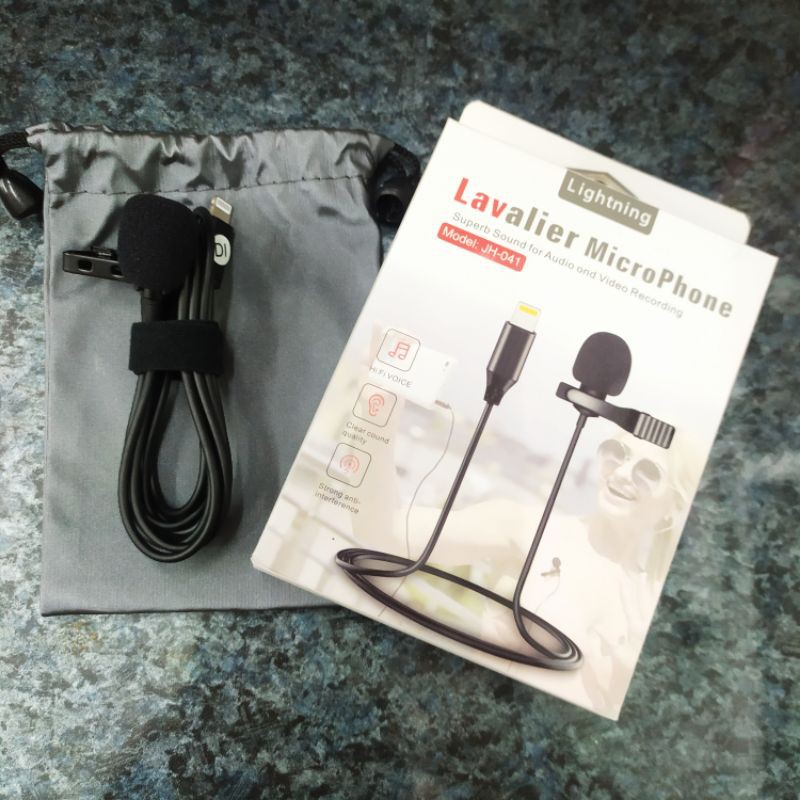 Lightning Lavalier Microphone JH041 Mic Clip On untuk iPhone