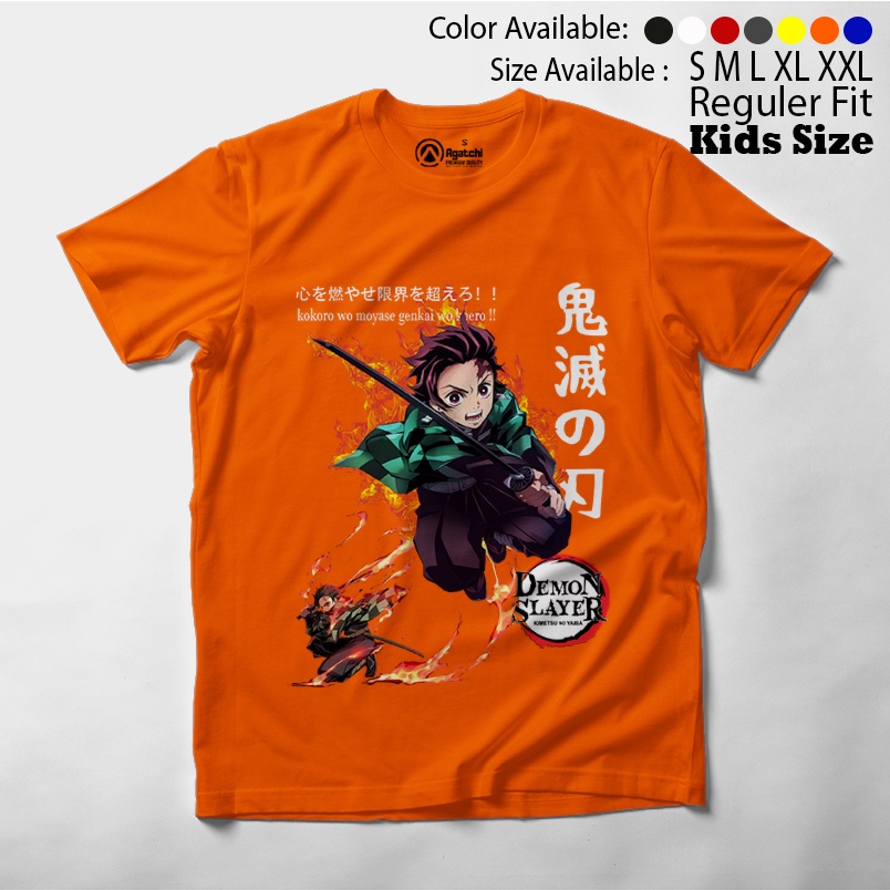 Tanjiro Kamado On FIre - Demon Slayer Kimetsu No Yaiba - Anime / Baju Anak / Kaos Atasan Anak / Kaos Distro Anak / Kids T Shirt