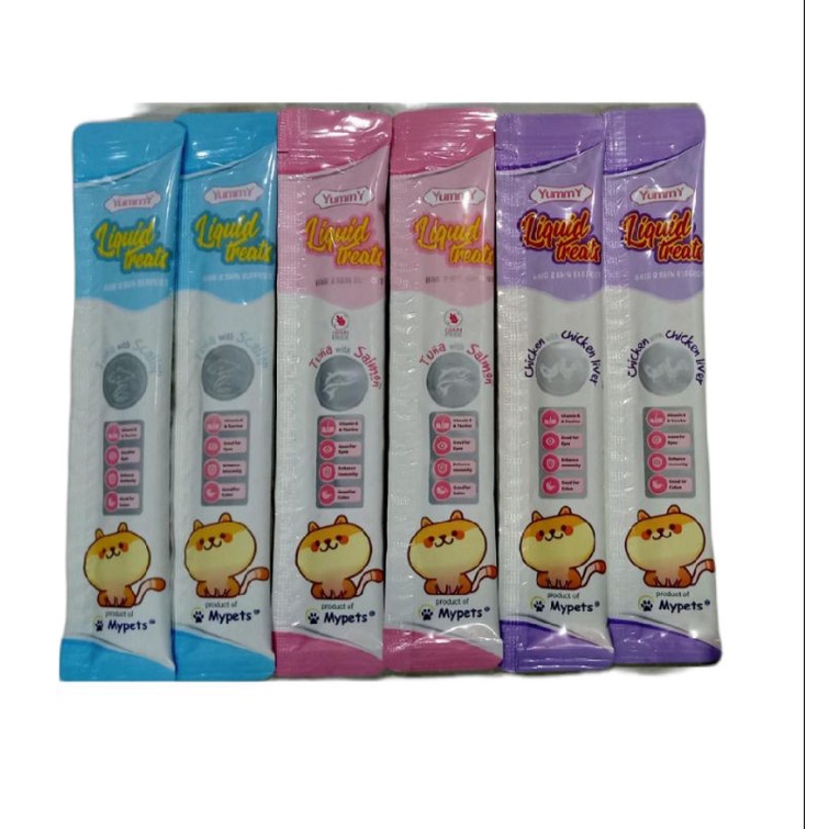 YUMMY LIQUID TREATS 1 BIJI 15Gr / Makanan Kucing Cair SACHET