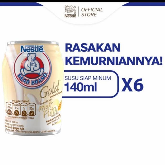 

[COD] Bear brand gold white malt 140 ml 6 pcs [COD]
