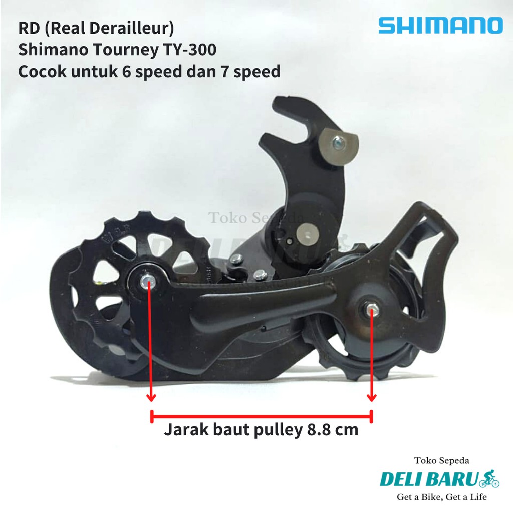 Rear Derailleur RD Shimano Tourney TY300 sepeda MTB 6 7 speed