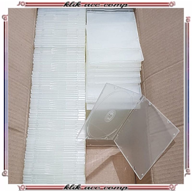 Slim PP CD Box Putih Doff Transparan - Tempat CD - Kotak CD