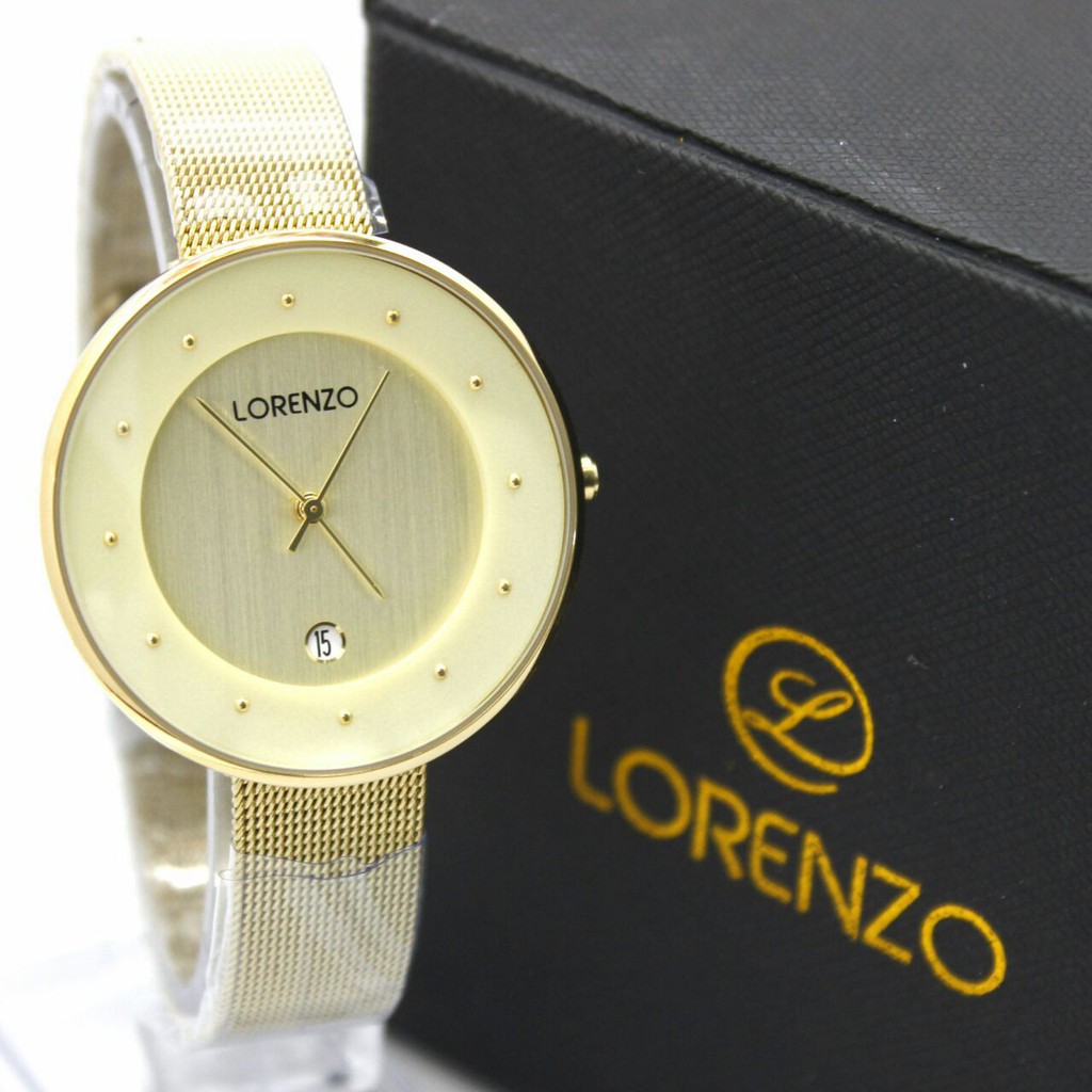 Jam Tangan LORENZO ORIGINAL R1035 | Jam Wanita Rantai Pasir Bulat | Tanggal Aktif ORI ANTI AIR