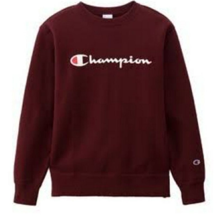 CREWNECK CHAMPION SWEATSHIRT BASIC SWEATER SABLON PRIA WANITA