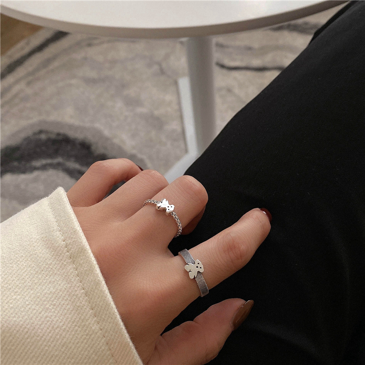 Cincin Model Terbuka Desain Beruang Untuk Fashion