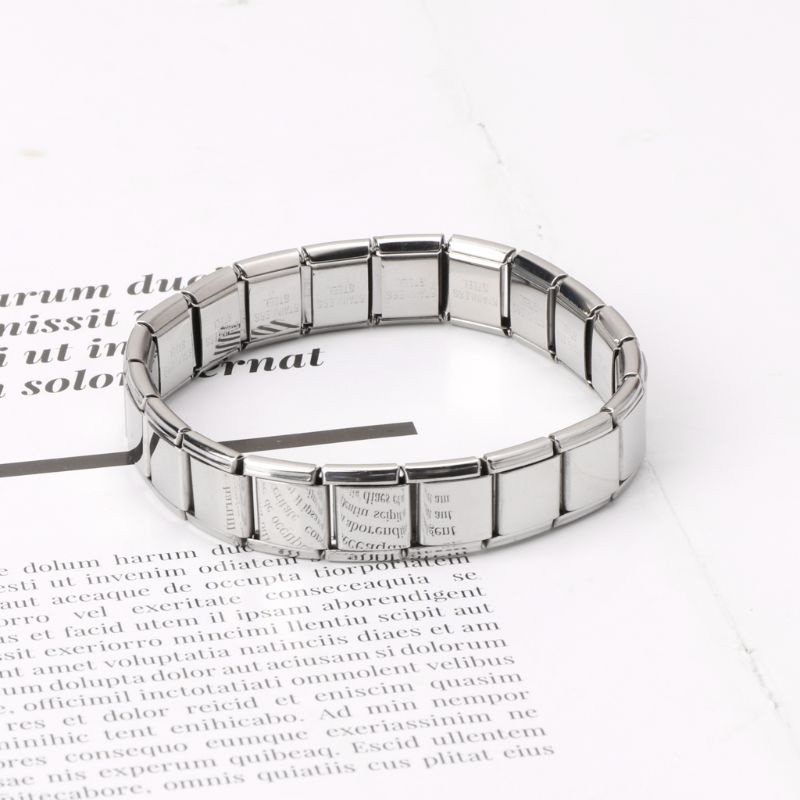 Gro Jewelry Charms Gelang Elastis Stainless Steel Stretch Rantai Kaitan Gelang Tangan