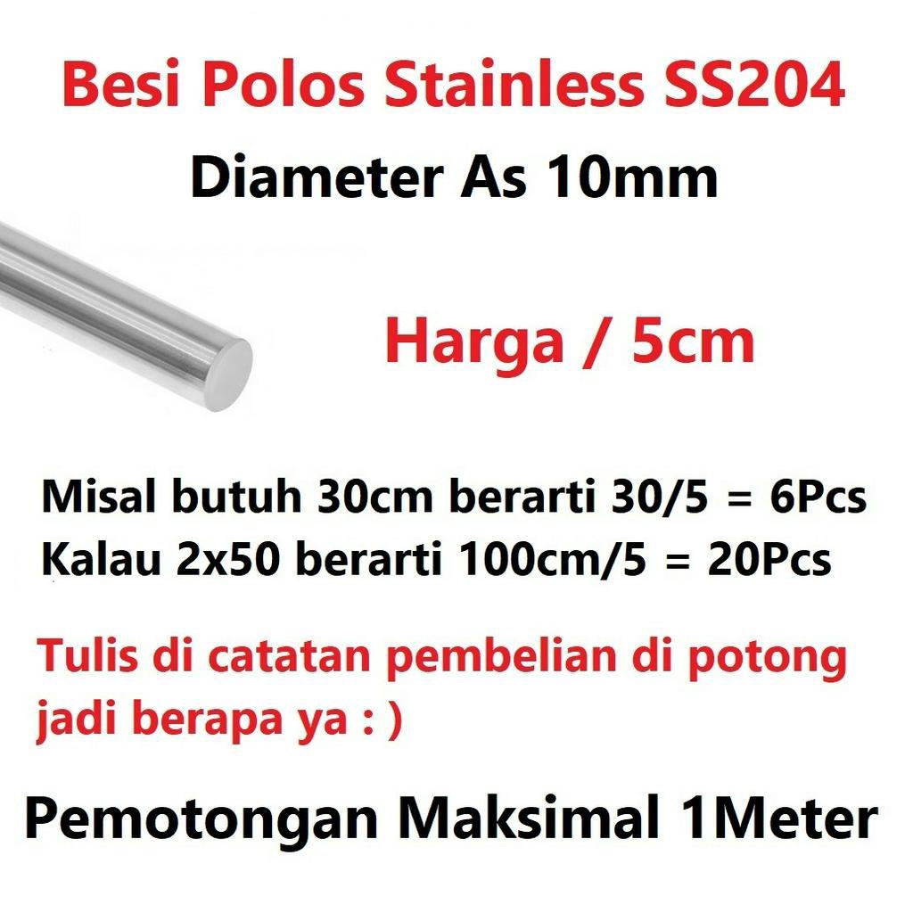 [HAEBOT] Besi Polos Linear Shaft As 10mm Stainless Steel CNC 3D Printer Smooth Rod Harga 5cm SS 204 Mekanik Part Slider Batang