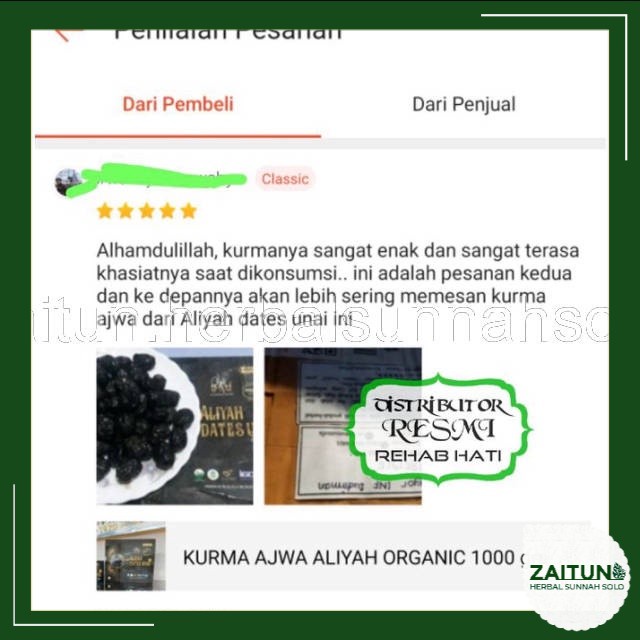 

KURMA AJWA ALIYAH UNAI ANTI SIHIR NEW PACK ORIGINAL