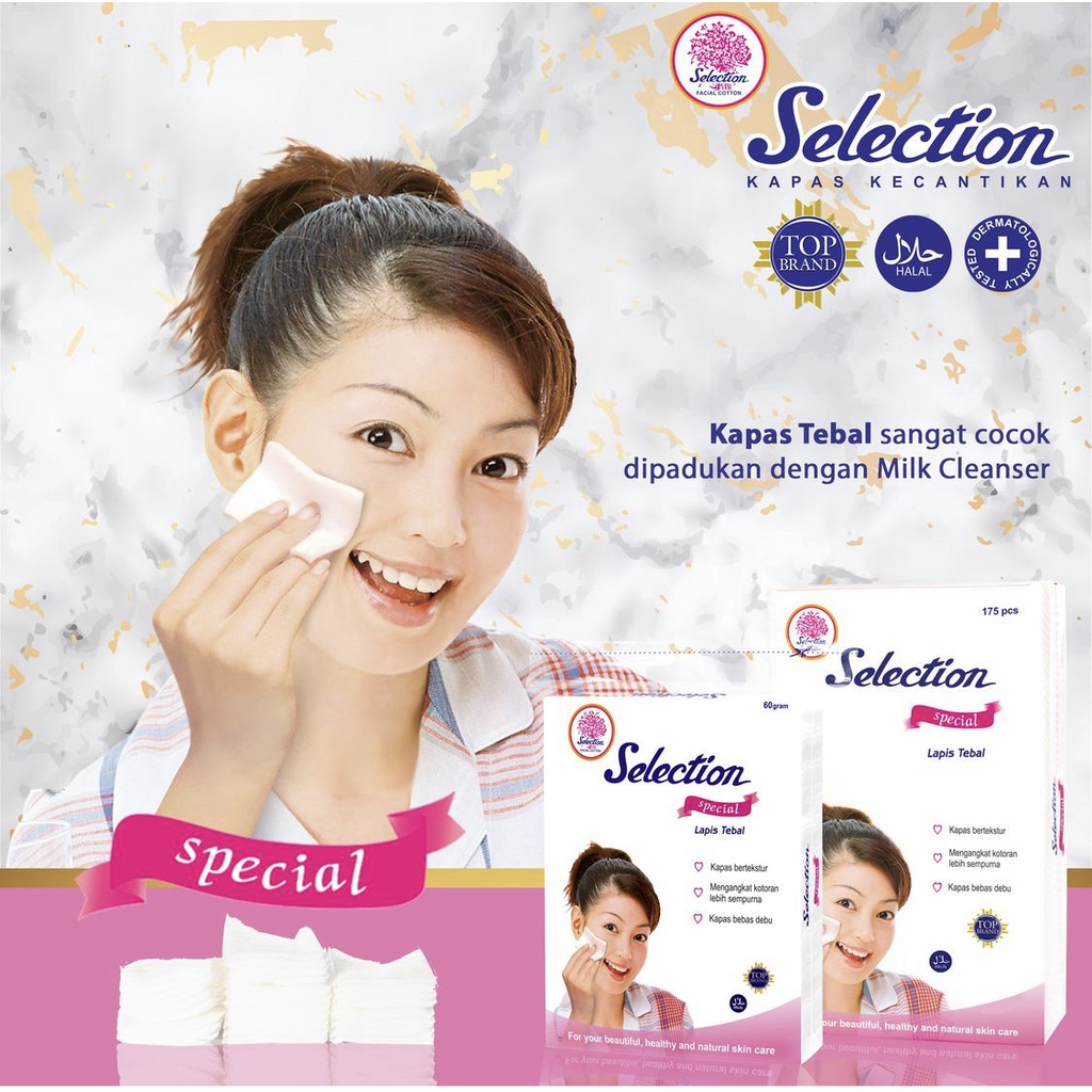 SELECTION Kapas Kecantikan Tebal, Tipis, Oval, Kotak / Cutton Bud / korek kuping Kosmetik