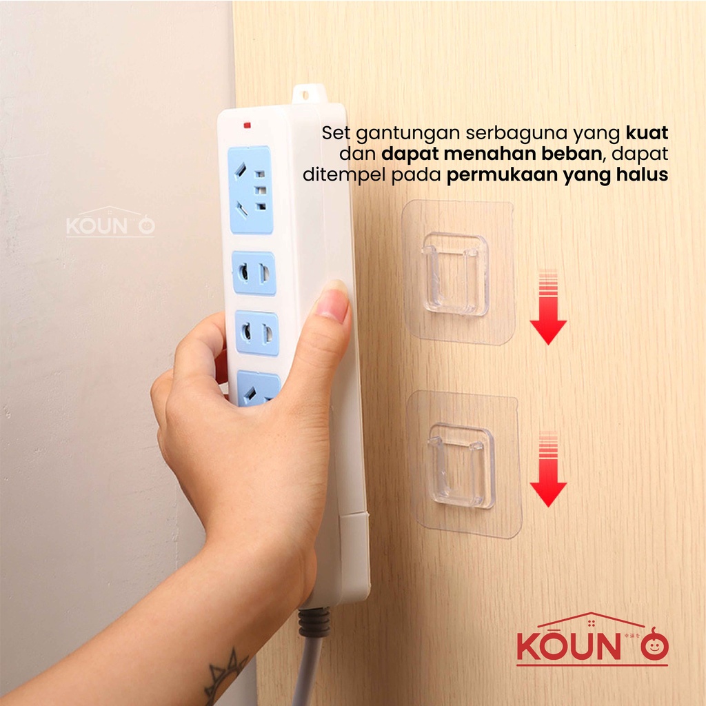 1 Set Perekat Gantungan Tempel Dinding Tembok Kuat Tanpa Paku Socket Hook Multifungsi Serbaguna