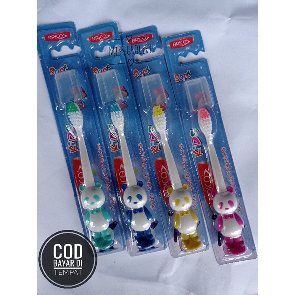 (1pcs)Sikat Gigi Anak Karakter Lucu Multiwarna Brico Kids