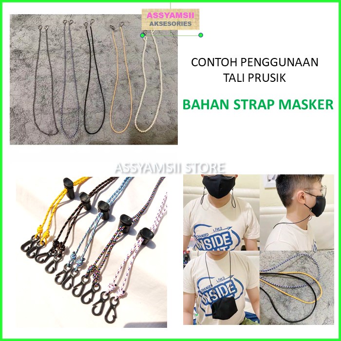 Tali Prusik Kecil Paracord Motif Terbaru Murah Gelang Strap Masker Kalung Tenda Aksesoris Tas Dompet-6