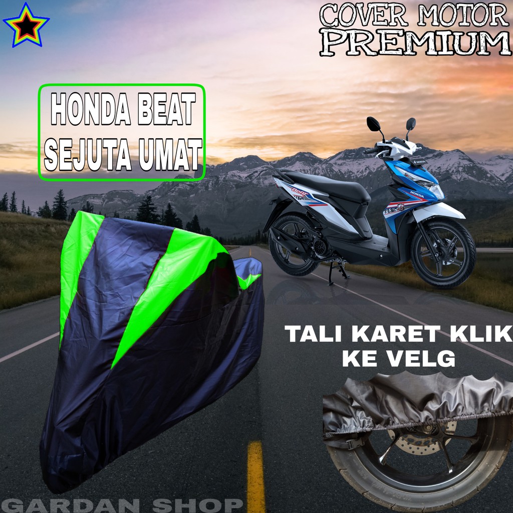 Sarung Motor HONDA BEAT SEJUTA UMAT Hitam HIJAU Body Cover Penutup Pelindung Motor Beat PREMIUM