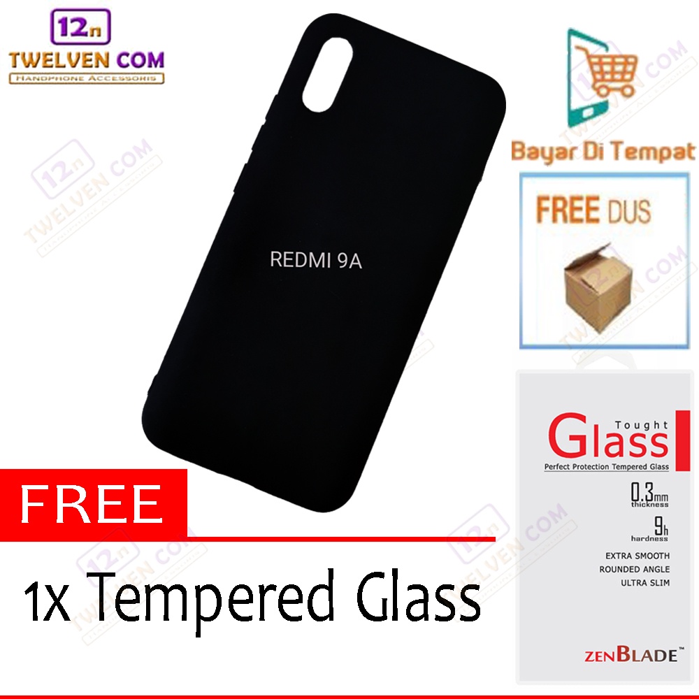 [FLASH SALE] Case Slim Matte Softcase Xiaomi Redmi 9a - Free Tempered Glass