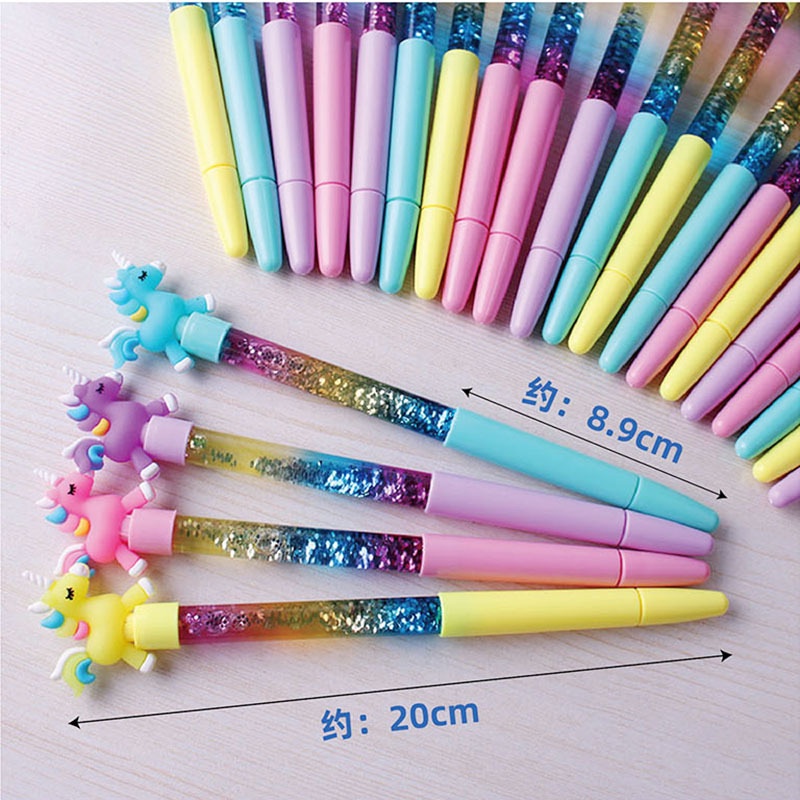 PULPEN GEL GLITTER AIR CRISTAL MOTIF KARAKTER UNICRON / PULPEN GLITTER UNICORN / BOLPEN GLITTER