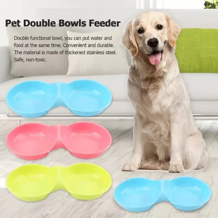 UBOWL ECOLITE / Tempat Makan Hewan Anjing Kucing Dobel Bowl Dog Cat