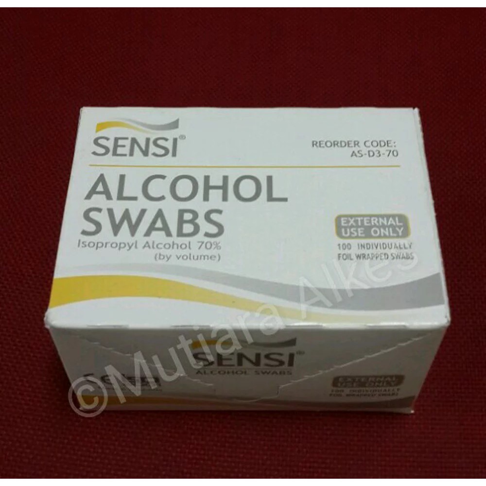 (MUTIARA ALKES) Alcohol Swab SENSI- OneSwabs - Tissue Alkohol isi 100lembar - 100% ORIGINAL