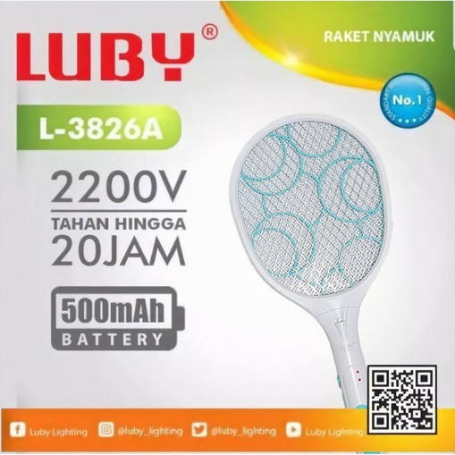 Raket Nyamuk Luby L3825A 800mAh Lithium Battery / L3826A Baterei 500mAH