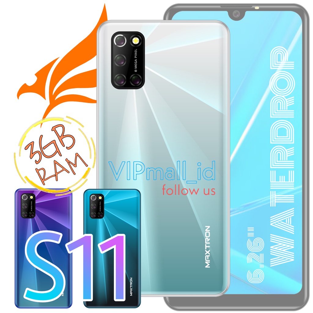 (RAM 3GB) MAXTRON S11 - HP ANDROID 4G RAM 3GB/16GB - LAYAR 6.26" - HP MAXTRON - WATERDROP