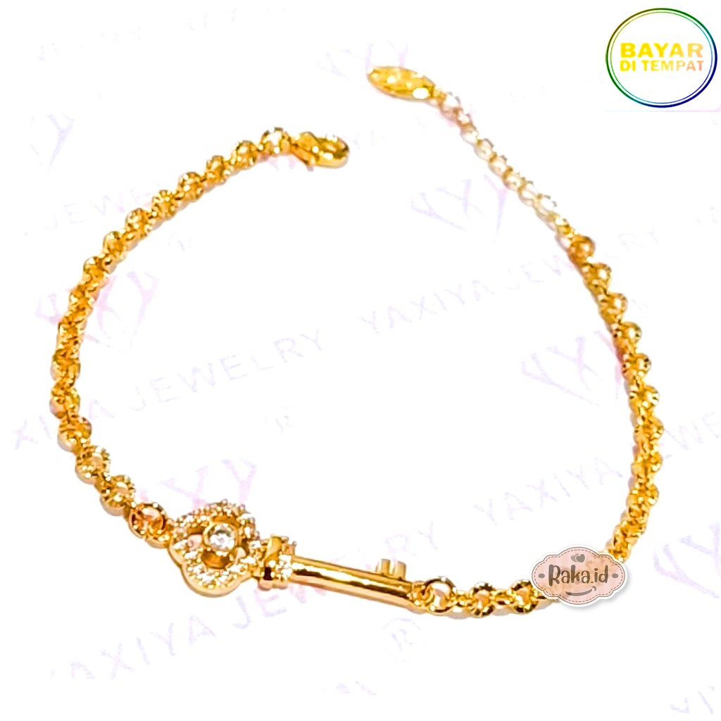 Raka Acc - Gelang Tangan Wanita Gelang Kunci Gold Perhiasan Wanita Lapis Emas 18k 298