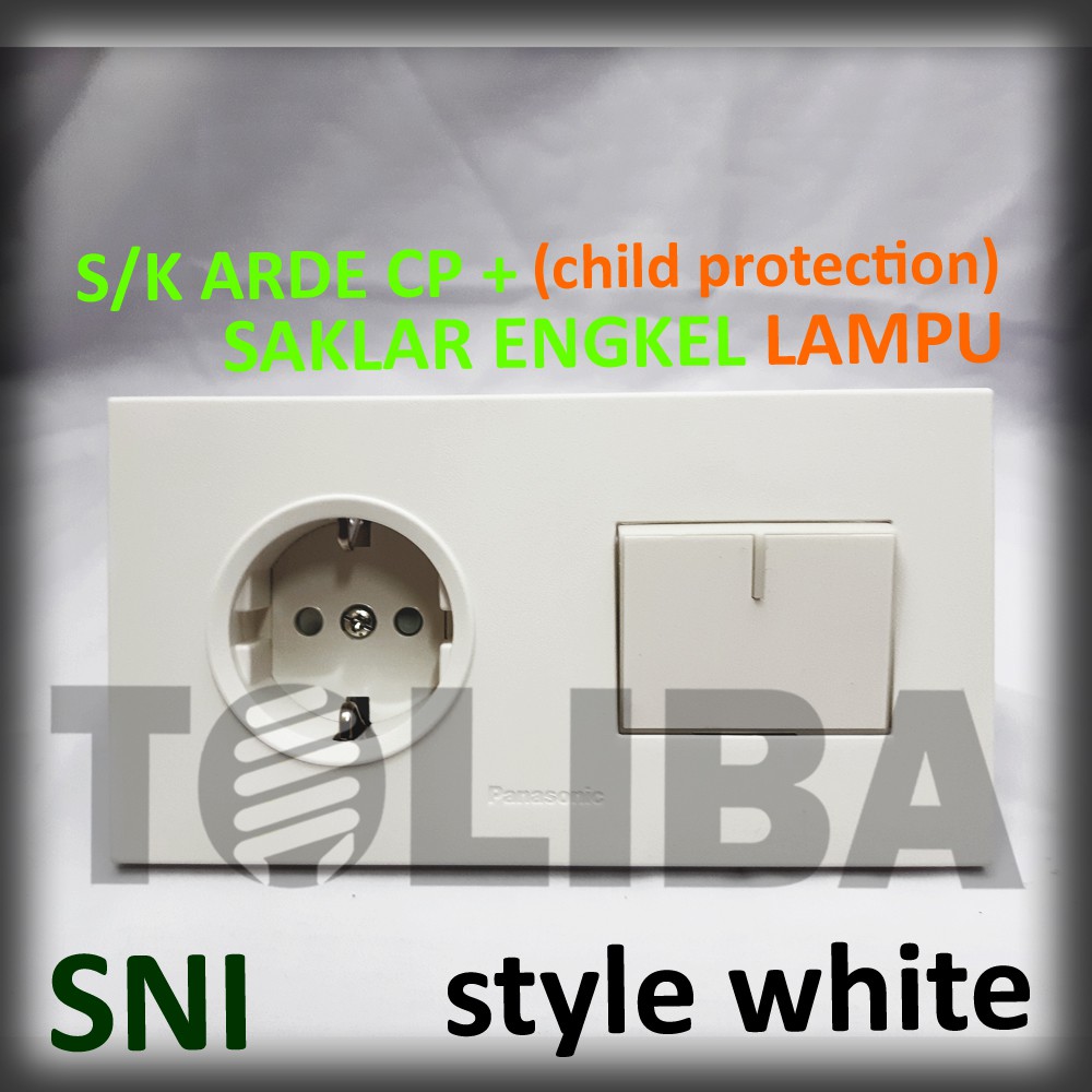 stopkontak s/k cp + saklar engkel besar lampu minimalis style white ib panasonic sni