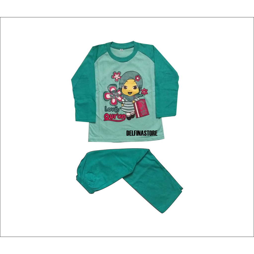 Jvira - Stelan Anak Perempuan Karakter Muslim Size (S-M-L-XXL) Bahan Katun Cardet Premium - Stelan Anak - Baju Anak - Baju Set Anak - Baju Anak Terbaru - Stelan Anak