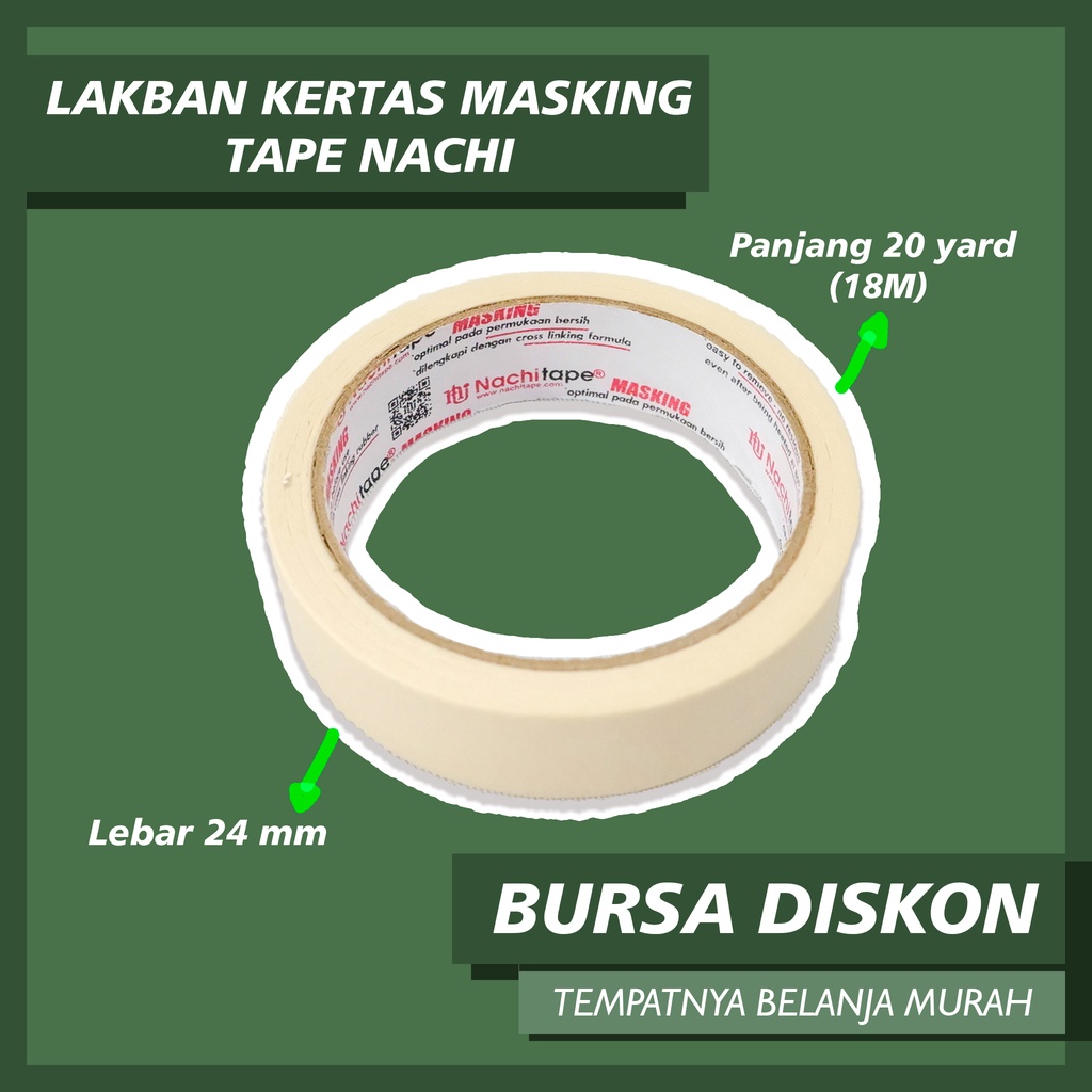 

Masking Tape Nachi 24 mm Solasi Kertas Solatip Lakban 2,4 cm 1 Inchi