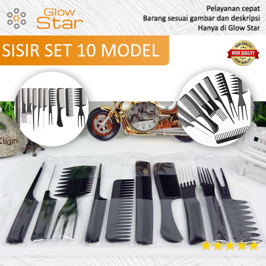 Sisir Rambut 10 Set - 1C1CHBF - Black