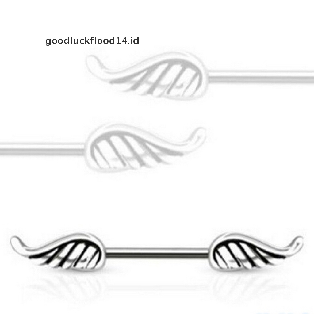 [OOID] New Sexy Angel Wings Feather Body Nipple Bar Barbell Piercing Ring 14G Jewelry ID